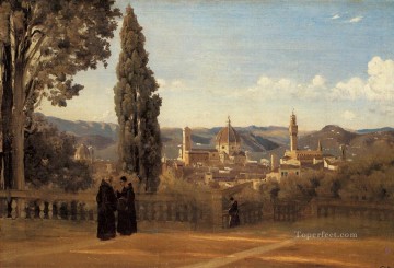 Jean Baptiste Camille Corot Painting - Florencia Los jardines de Bóboli al aire libre Romanticismo Jean Baptiste Camille Corot